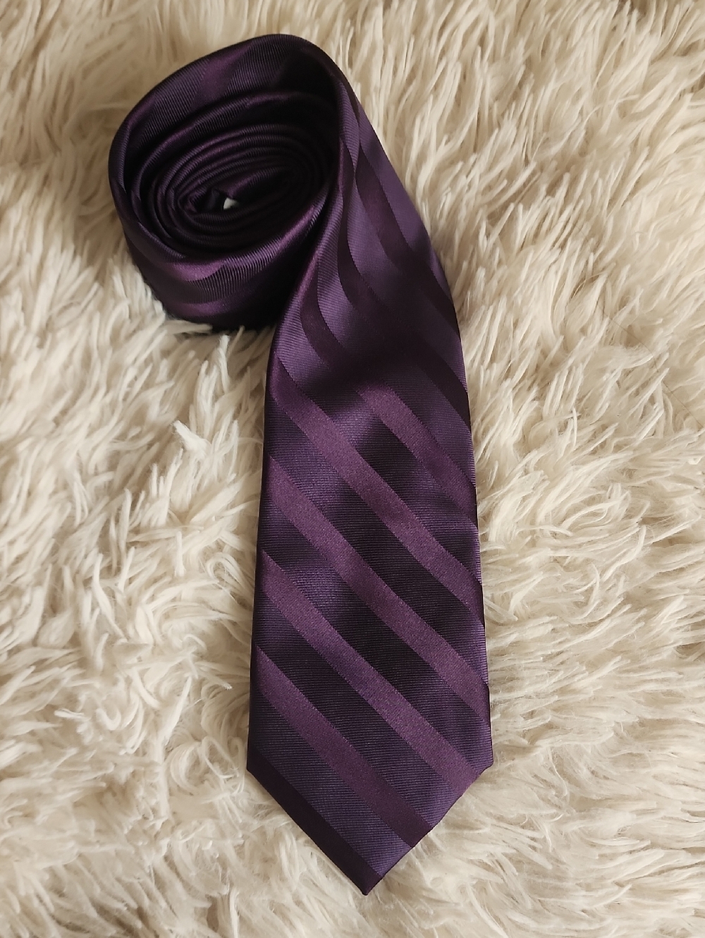 croft & barrow Deep Purple Diagonal Stripe Tie